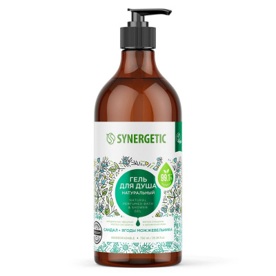 Synergetic гель для душа сандал и ягоды можжевельника 750 мл 