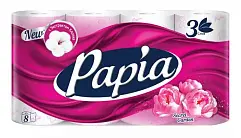 Papia туалетная бумага Таинственный сад белая трёхслойная 8шт