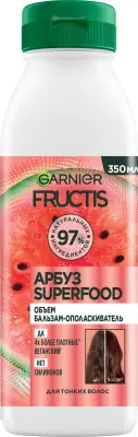 Fructis бальзам ополаскиватель superfood арбуз объем для тонких волос 350 мл 