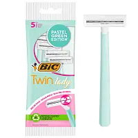 Bic twin lady green бритва женская одноразовая 2 лезвия 5 шт