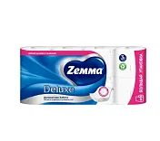 Zemma deluxe туалетная бумага деликатная забота 3 слоя 8 рулона