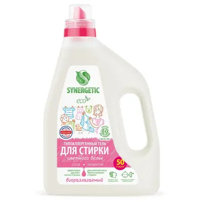 Synergetic color гель для стирки цветного белья 1,5 л 50 стирок 