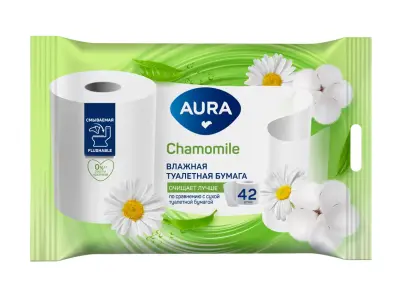 Aura влажная туалетная бумага 42 шт 