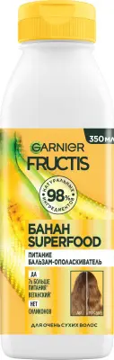 Fructis бальзам ополаскиватель банан superfood питание для очень сухих волос 350 мл 