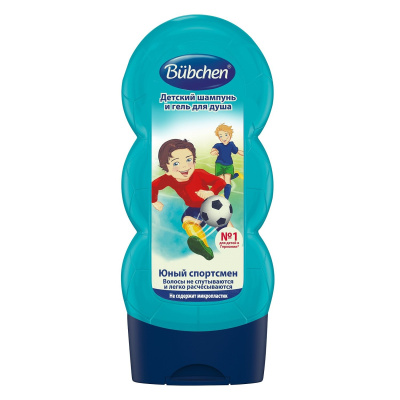 Bubchen шампунь и гель для душа детский Юный Спортсмен 230мл 