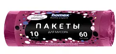 Homex пакеты для мусора 60 л 10 шт очень уютные бирюзовые new