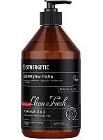 Synergetic натуральный бессульфатный шампунь гель для душа мужской 2 в 1 750 мл
