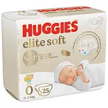 Huggies Soft подгузники для новорожденных до 3,5 кг 0+ размер 25 шт