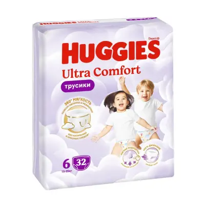 Huggies ultra comfort 6 15-25 кг трусики подгузники 32 шт 
