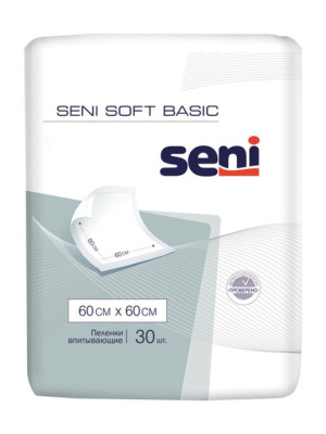 BELLA Пеленки гигиенические SENI Basic по 10 шт 60*60 soft (24шт в кор) 