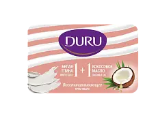Duru 1+1 туалетное крем мыло белая глина и кокосовое масло 80 г