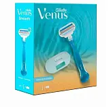 Подарочный набор gillette venus бритва с 1 сменной кассетой + чехол для бритвы