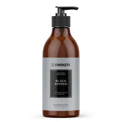 Synergetic жидкое мыло для рук black pepper черный перец 380 мл 