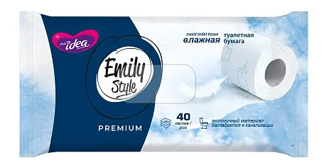 Emily Style premium by fresh idea влажная растворяющаяся туалетная бумага 40 шт
