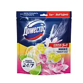 Доместос сила 5в1 блок для унитаза свежесть лайма и ледяная магнолия защита от микробов и налета 2+3 гр