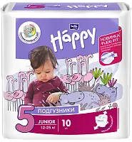 Подгузники для детей BELLA Happy 10 шт, вес 12-25 кг (5 мес)
