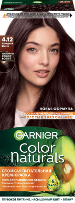 Garnier стойкая питательная крем краска для волос color naturals оттенок 4.12 холодный шатен 