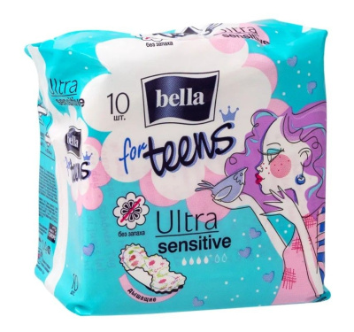 Прокладки гигенические супертонкие BELLA FOR TEENS Sensitive, 10шт 