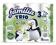 Familia Trio Natural туалетная бумага белая трёхслойная 12 шт