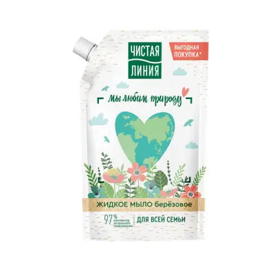 Чистая Линия жидкое мыло для всей семьи березовое 500 мл 