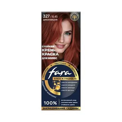 Fara nc new стойкая крем краска для волос 327/6.45 дикая вишня