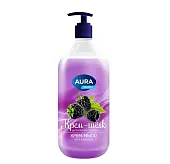 Aura крем мыло шелк и ежевика silky cream флакон дозатор 1000 мл