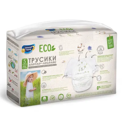 Солнце и луна eco трусики одноразовые для детей 5/XL 13-20 кг 40 шт 