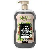 BioMio Bio body hair мята и кедр гель шампунь мужской для душа 650 мл экспортный вариант