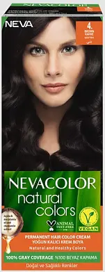 Nevacolor Natural Colors стойкая крем краска для волос 4. шатен
