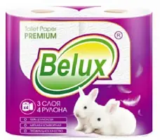 Туалетная бумага belux 4 шт 3 сл белая
