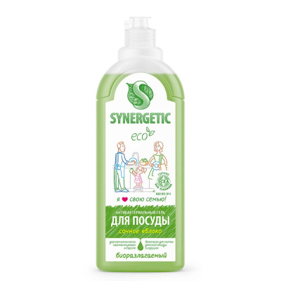 Synergetic гель для мытья посуды сочное яблоко 1 л 