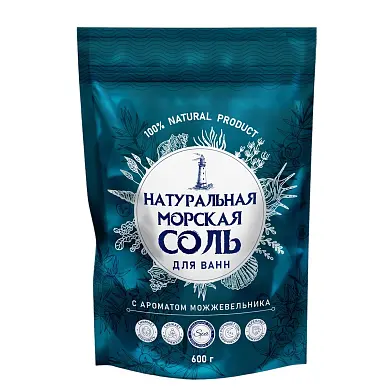 Натуральная морская соль для ванн можжевельник 600 г
