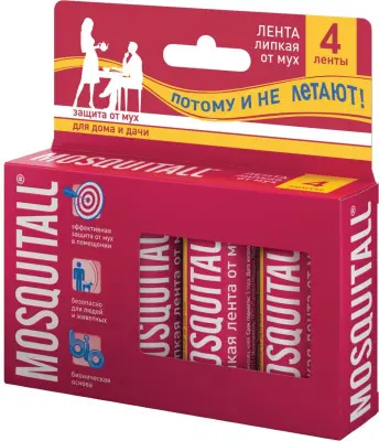 Mosquitall липкая лента 4 шт от мух 