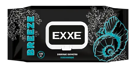 Exxe men влажные салфетки микс breeze&silver 120 шт
