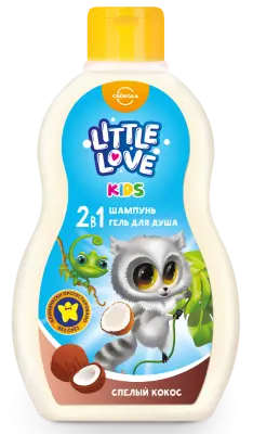 Little love детский шампунь гель для душа 2 в1 спелый кокос 400 мл 