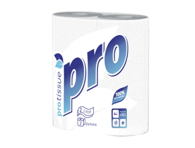 Protissue полотенца бумажные ролевые двухслойные 15 метров (белые) 2 шт/ упак 