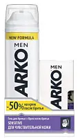 Гель для бритья ARKO, 200мл + Крем после бритья 50мл 50% Скидка
