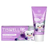 Tiswell зубная паста детская реминерализующая от кариеса с наногидроксиапатитом и фтором ягодный зефир от 2–6 лет 60 гр