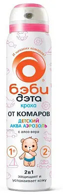 ДЭТА-АКВА БЭБИ КРОХА -спрей 2в1 с 1 года от комаров, мокрецов и москитов 75мл
