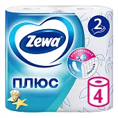 Zewa туалетная бумага плюс 2 х слойная свежесть океана 4 шт