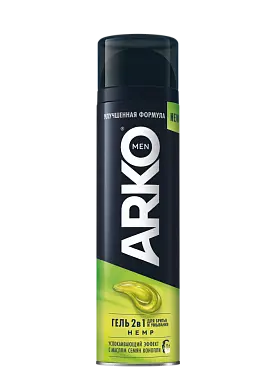 Arko men гель 2 в 1 для бритья и умывания hemp с маслом семян конопли 200 мл