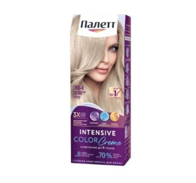 Палетт крем краска для волос серебр блондин 10.1 