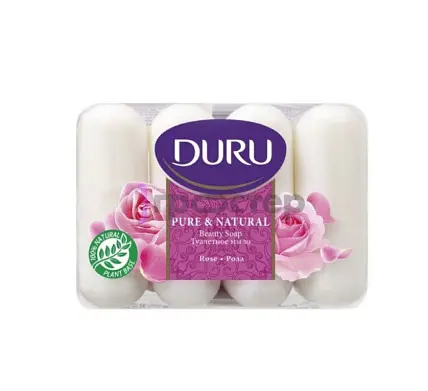 Duru pure natural туалетное мыло роза 4*85 г