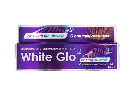 White Glo зубная паста отбеливающая 2 в1 с ополаскивателем для полости рта 24 гр