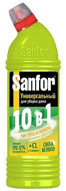 Sanfor средство для чистки и дезинфекции 10 в1 лимонная свежесть 750 мл