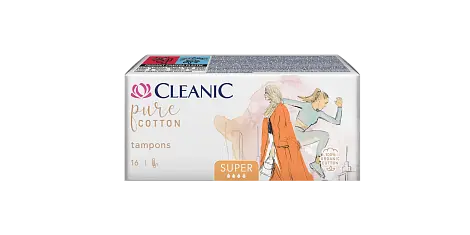 Cleanic pure cotton тампоны super 16 шт
