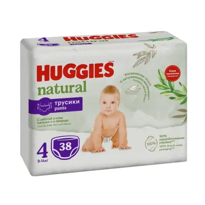 Huggies Natural подгузники трусики 9-14 кг 4 размер 38 шт 
