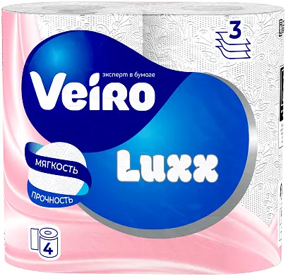 Veiro туалетная бумага 3 х слойная белая 4 шт