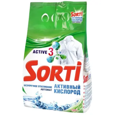 Sorti автомат активный кислород стиральный порошок 1,5 кг 