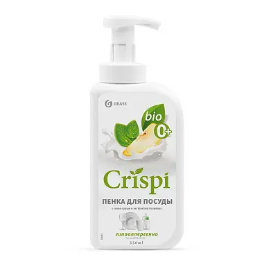 Grass Crispi средство для мытья посуды с соком груши и экстрактом базилика 550 мл